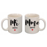 Lot de 2 Mug "Mr/Mme", à personnaliser avec votre nom famille