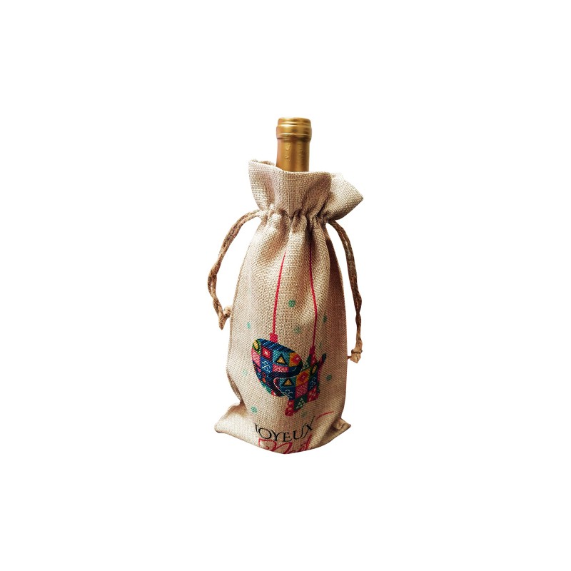 Sac pour bouteille en chanvre à personnaliser