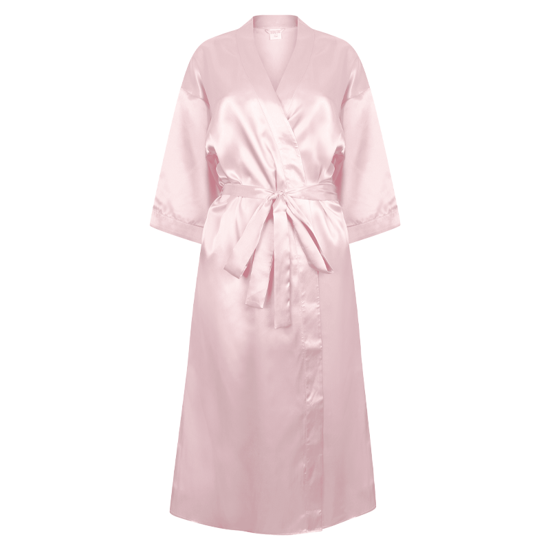 Kimono en satin rose à personnaliser