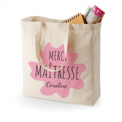 Création de sac "Merci maîtresse" à offrir en cadeaux de remerciement.