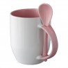 Modèles des mug cuillère bicolore rose à personnalisé