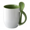 Modèles des mug cuillère bicolore vert à personnalisé