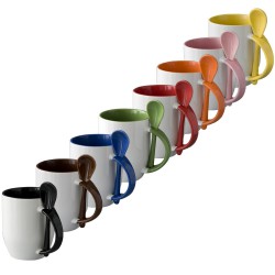 Modèles des mug cuillère bicolore à personnalisé