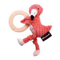 Peluche Flamingos le Flamant Rose avec anneaux à mâcher
