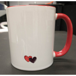 Mug rouge "Viens on s'aime"