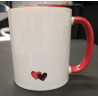 Mug rouge "Viens on s'aime"