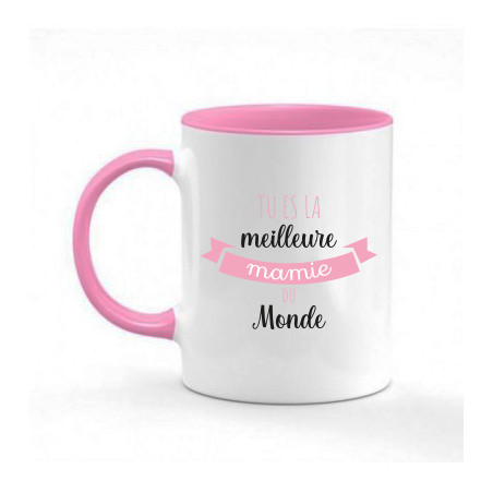 Mug rose "Meilleure mamie"